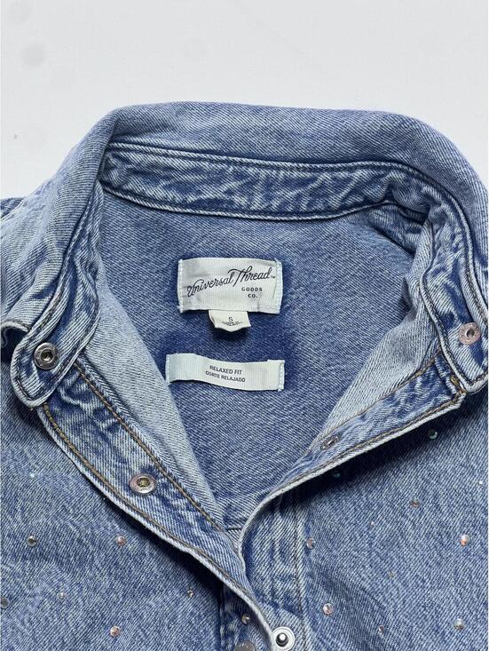 Universal Thread Jackets & Blazers - Universal Thread Relaxed Fit Denim Jacket with Rhinestone Accents, Size S